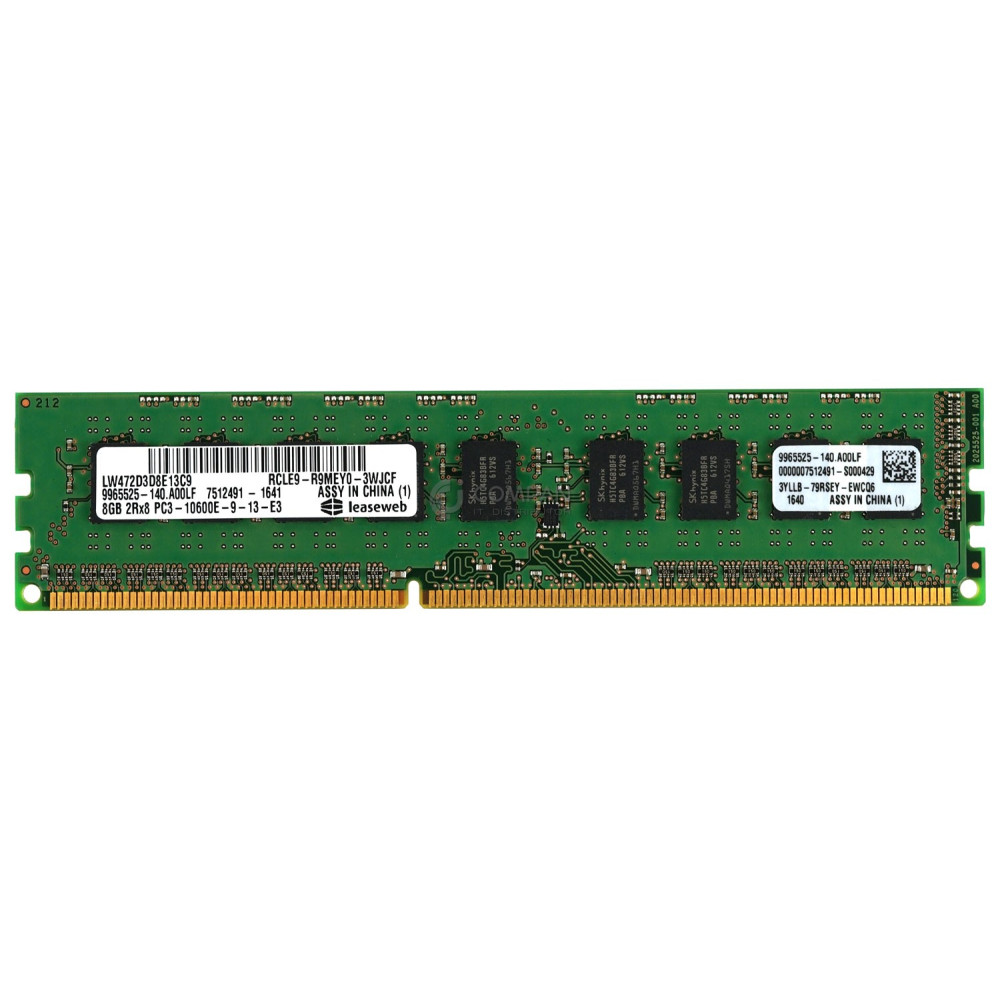 9965525-140-A00LF KINGSTON MEMORY 8GB 2RX8 PC3-10600E DDR3 - 9965525-140.A00LF, LW472D3D8E13C9