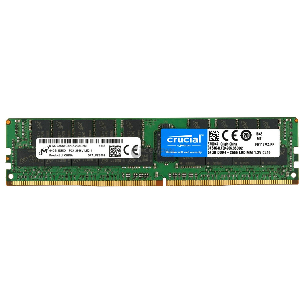 CT64G4LFQ4266-36DD2 CRUCIAL MEMORY 64GB 4DRX4 PC4-2666V LRDIMM DDR4