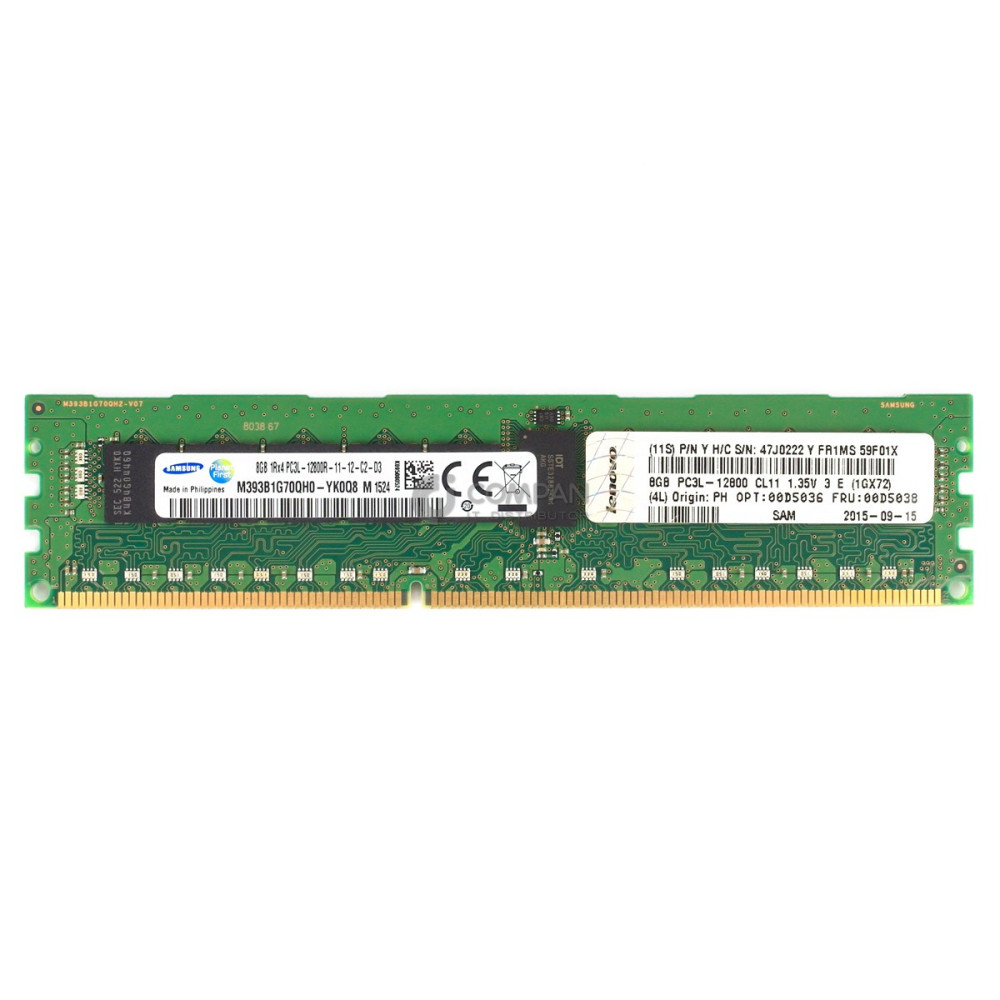 00D5038 LENOVO DDR3 8GB 1RX4 PC3L-12800 1600MHZ RDIMM
