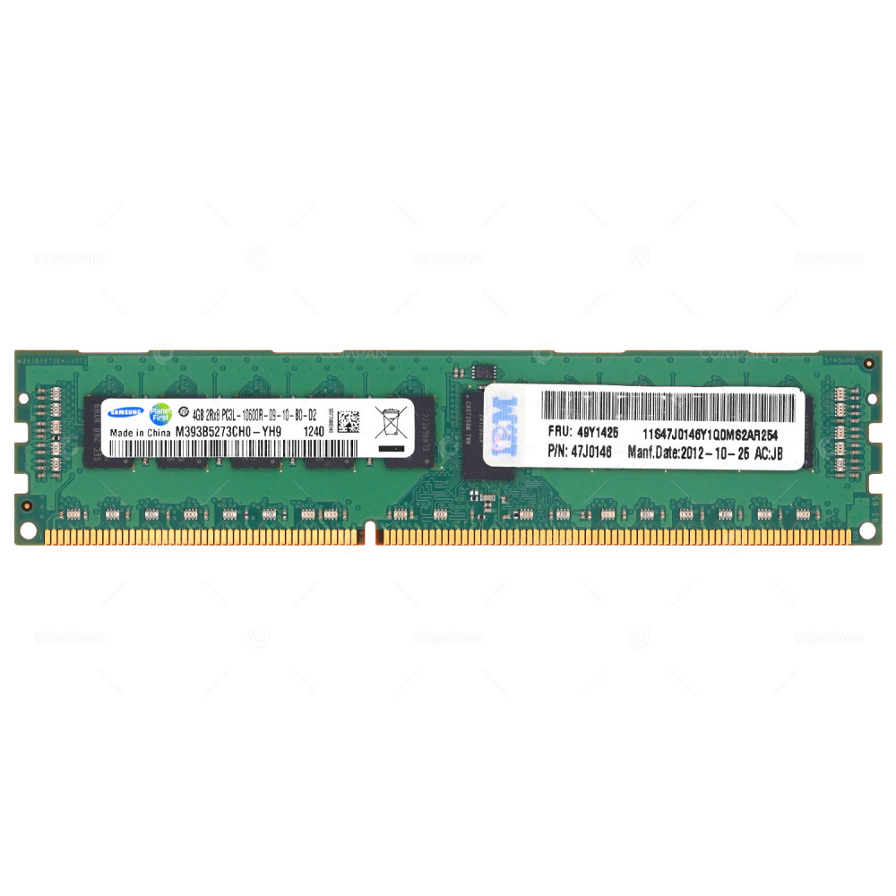 49Y1425 IBM DDR3 4GB 2RX8 PC3L-10600 1333MHZ RDIMM