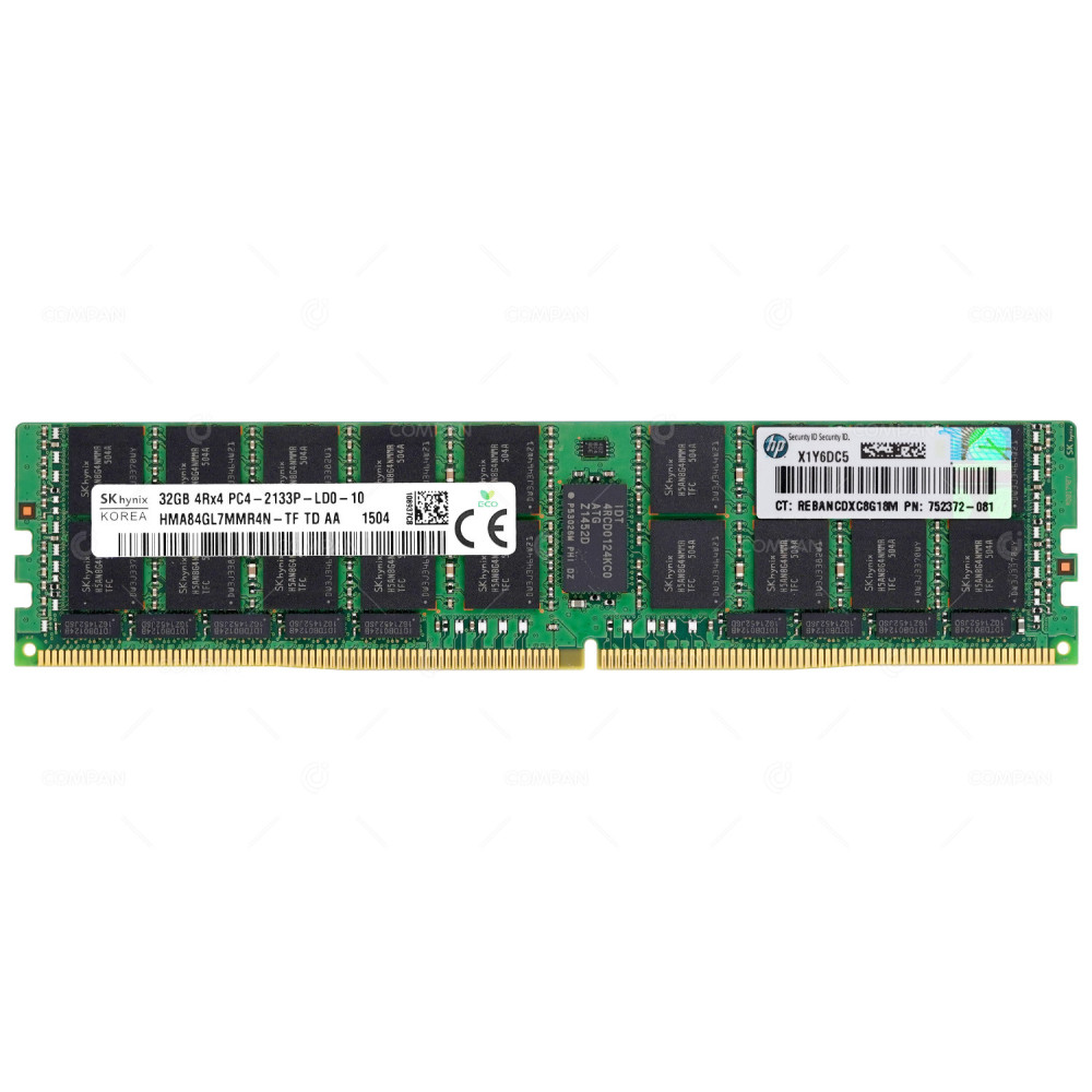 752372-081 HP DDR4 32GB 4DRX4 PC4-17000 2133MHZ LRDIMM