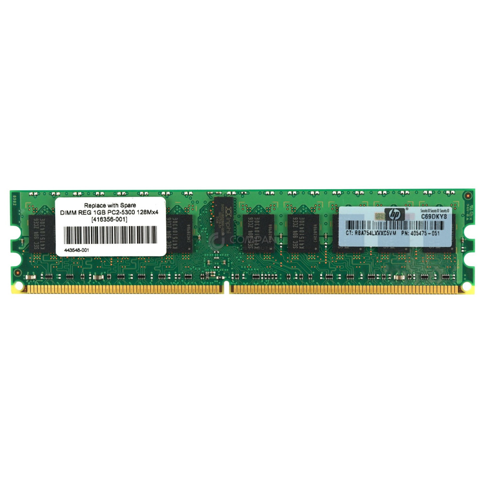 405475-051 HP MEMORY 1GB 1RX4 PC2 5300P DDR2 - 416356-001