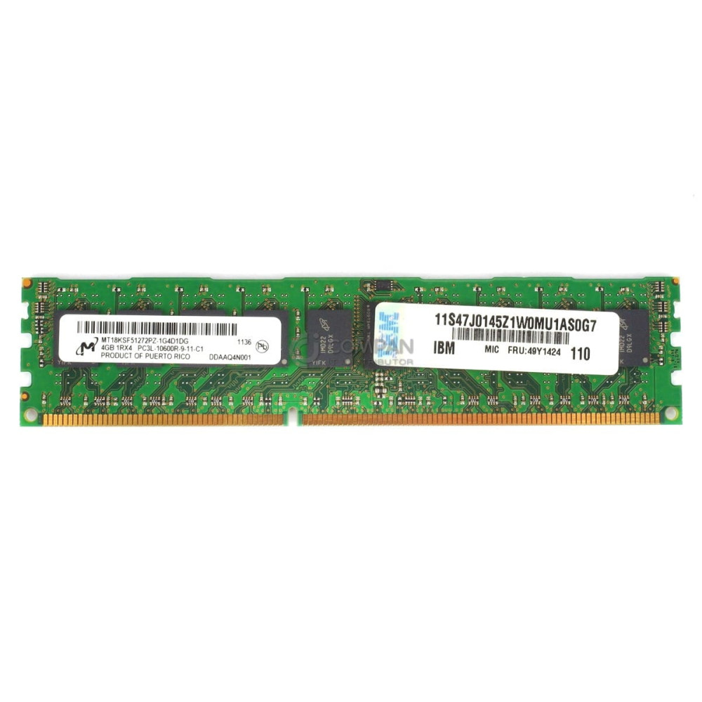49Y1424 IBM 4GB 1RX4 PC3L 10600R DDR3 MEMORY