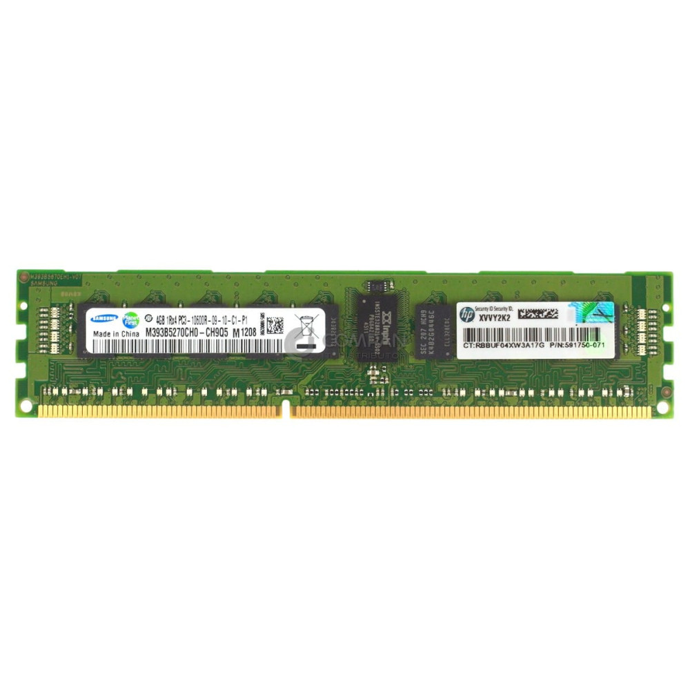 591750-071 HP DDR3 4GB 1RX4 PC3-10600 1333MHZ RDIMM