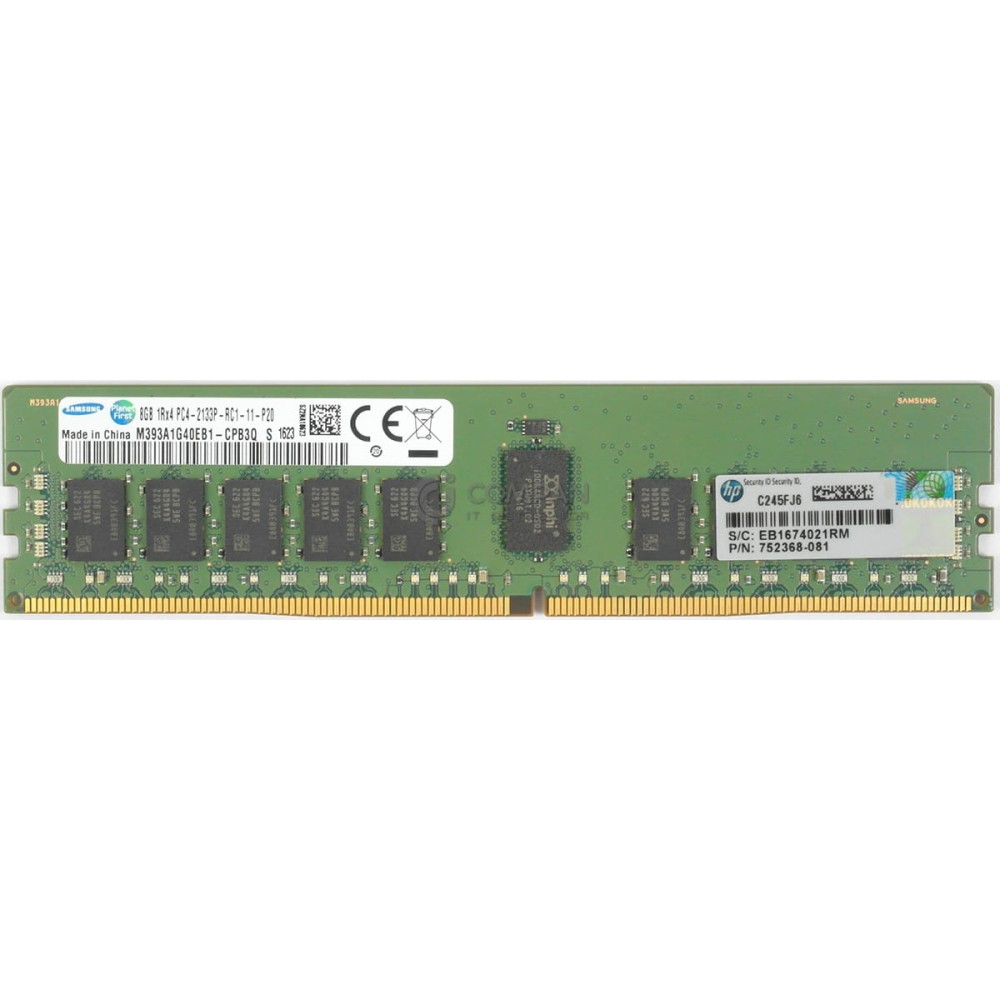 752368-081 HP DDR4 8GB 1RX4 PC4-17000 2133MHZ RDIMM