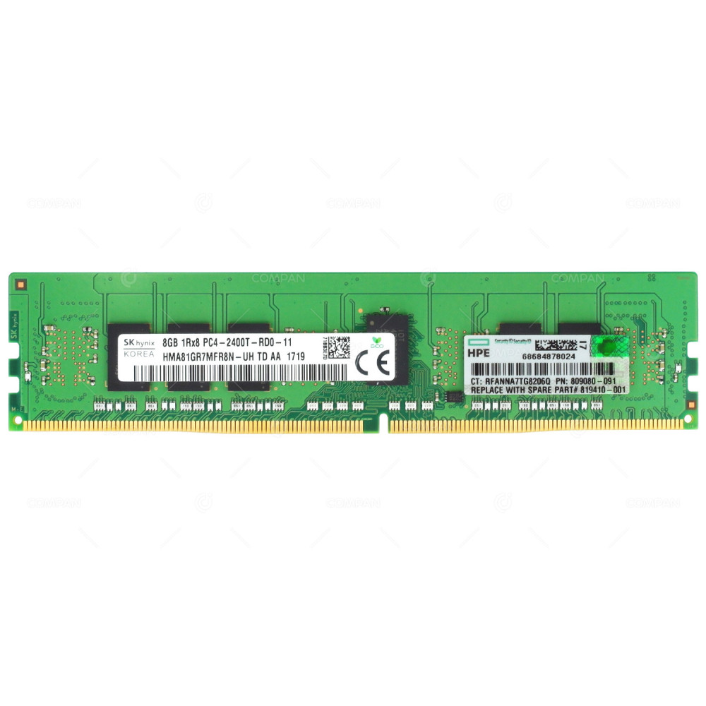 809080-091 HP DDR4 8GB 1RX8 PC4-19200 2400MHZ RDIMM