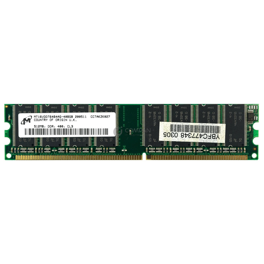 MT16VDDT6464AG-40BGB MICRON MEMORY 512MB DDR, 400