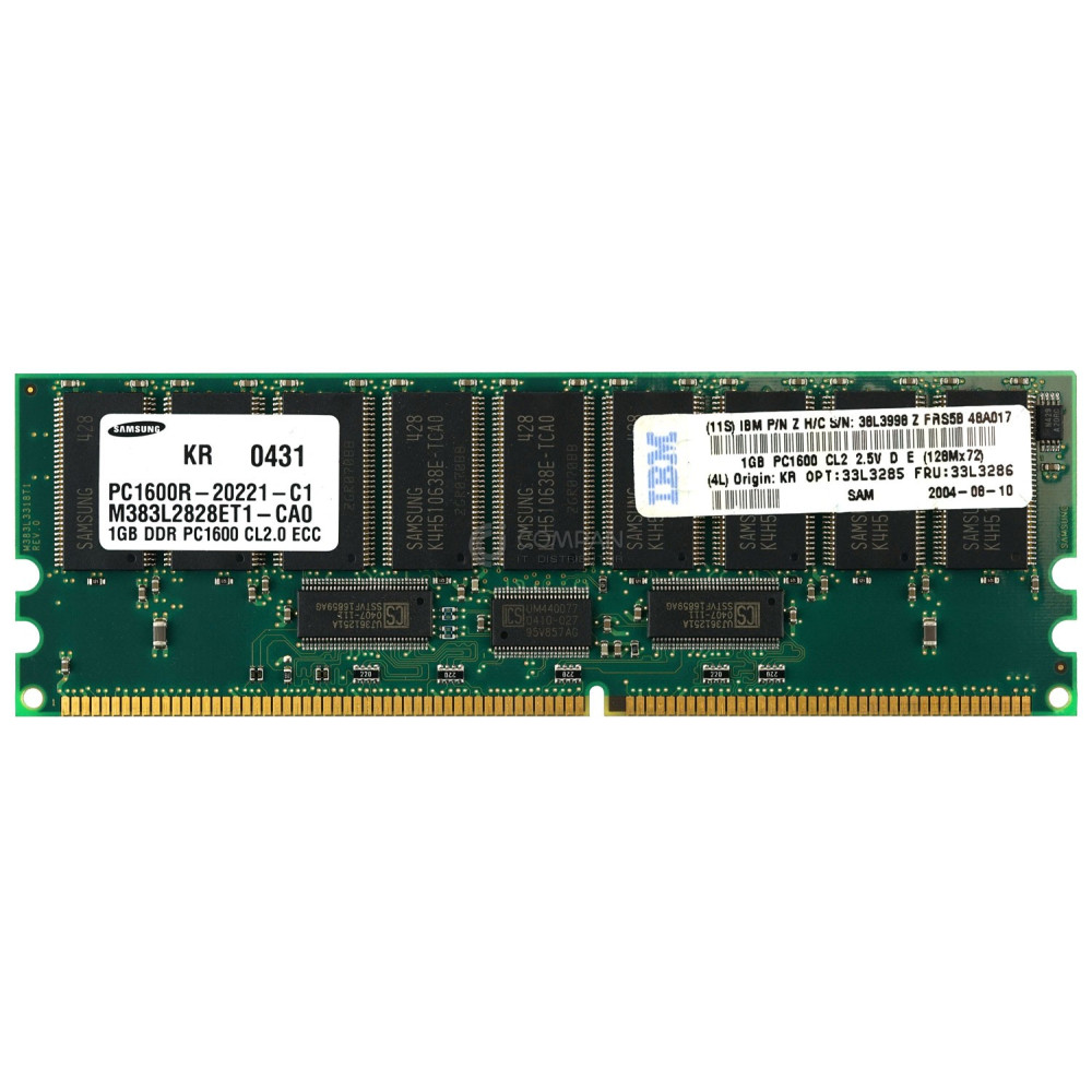33L3286 IBM 1GB DDR 200MHZ PC1600 MEMORY - 33L3285