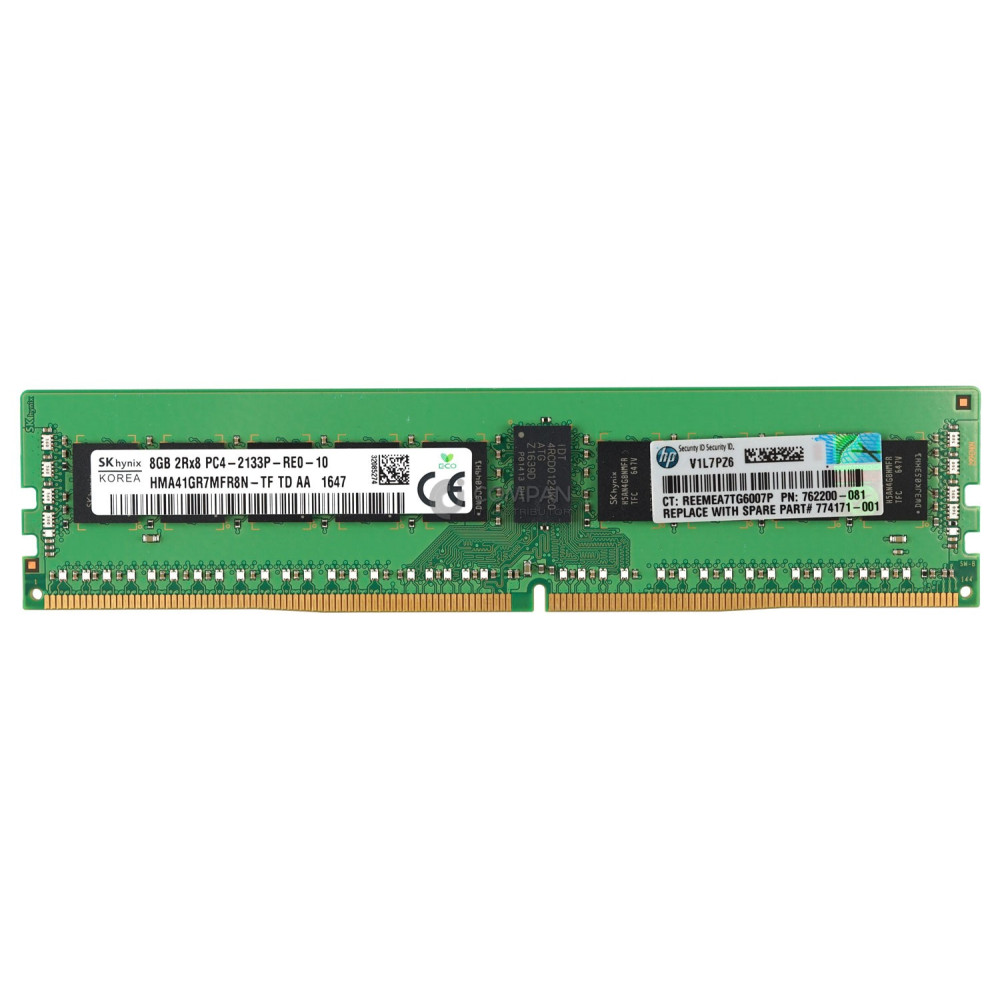 762200-081 HP DDR4 8GB 2RX8 PC4-17000 2133MHZ RDIMM