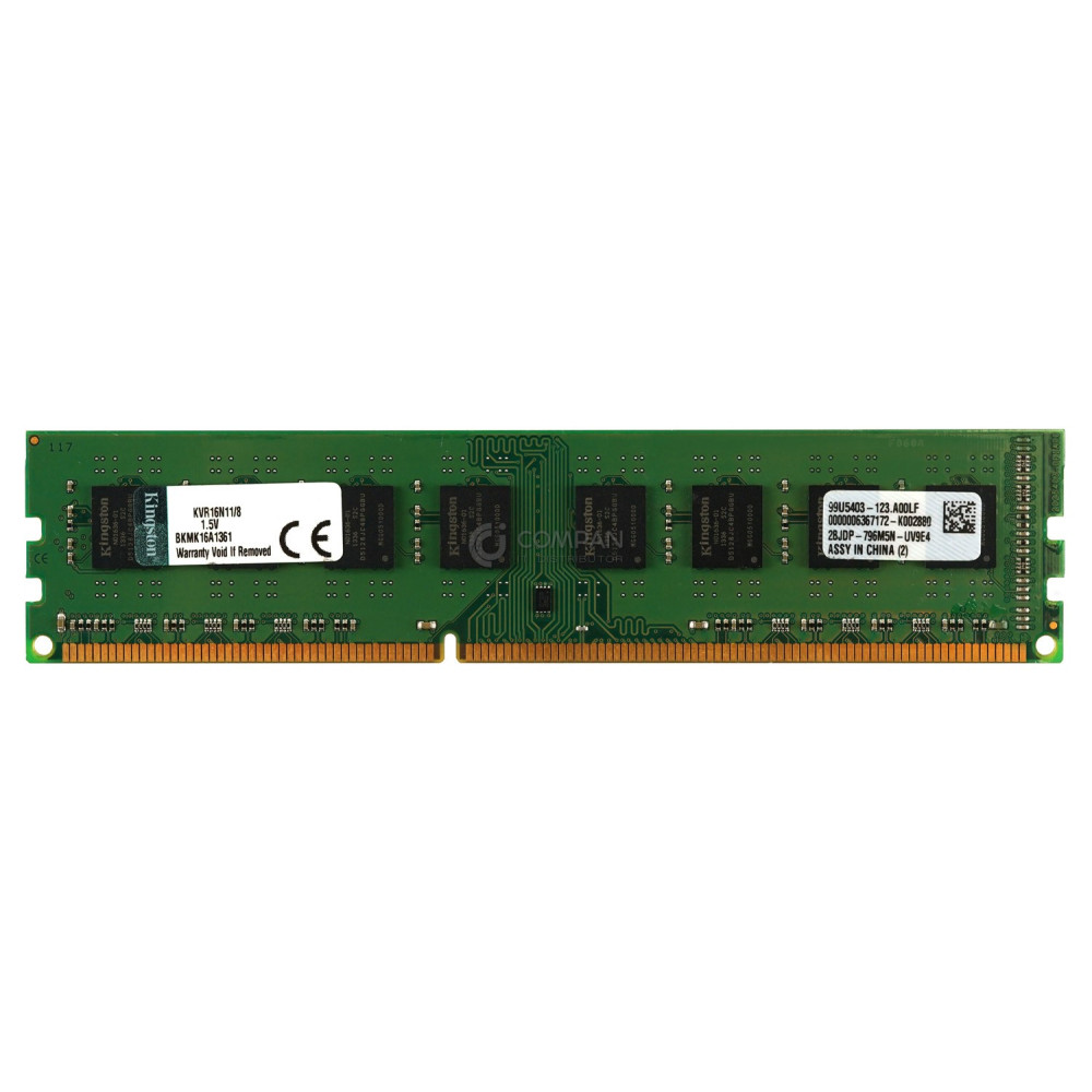 99U5403-123-A00LF KINGSTON MEMORY 8GB PC3-12800U DDR3 - 99U5403-123.A00LF, KVR16N11/8