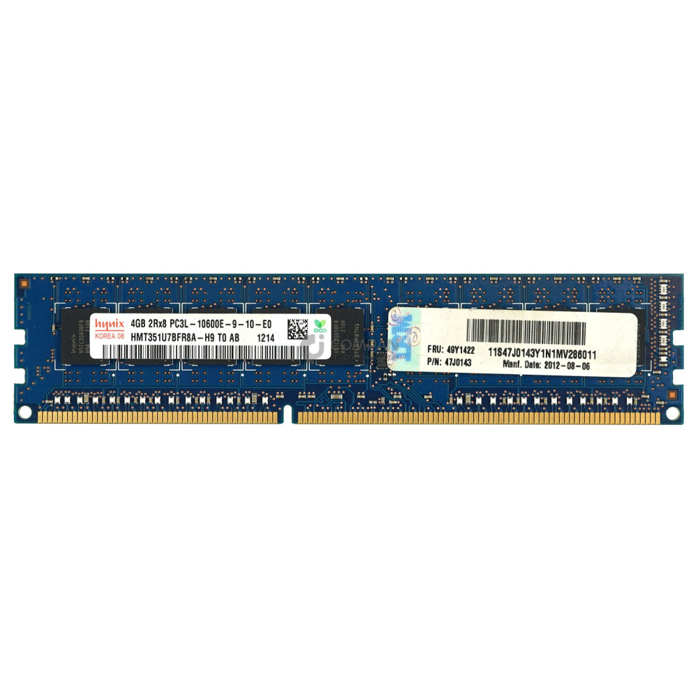 49Y1422 IBM MEMORY 4GB PC3 10600 1333MHZ DDR3 UDIMM