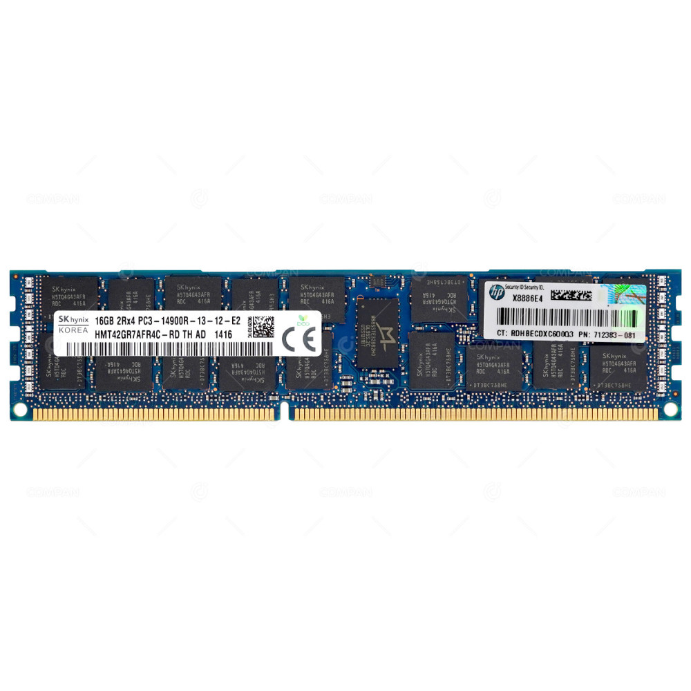 712383-081 HP DDR3 16GB 2RX4 PC3-14900 1866MHZ RDIMM
