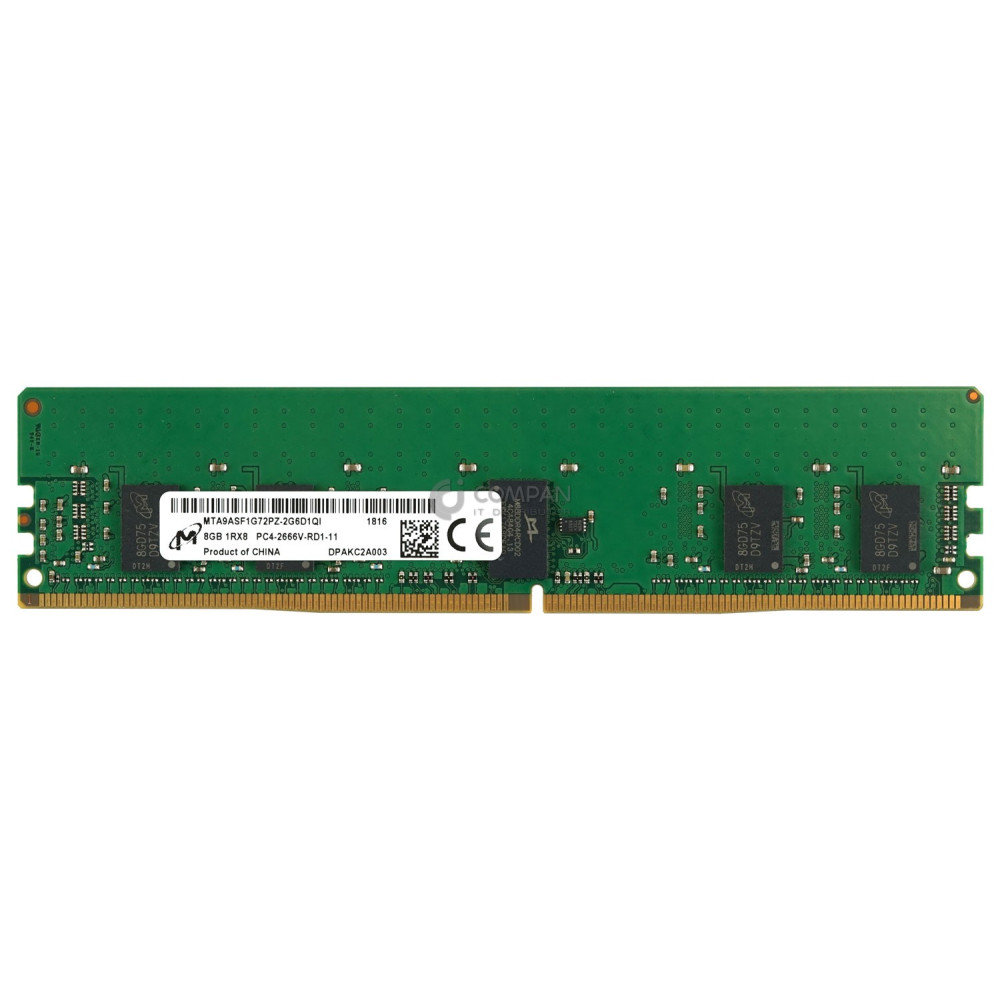 MTA9ASF1G72PZ-2G6D1 MICRON DDR4 8GB 1RX8 PC4-21333 2666MHZ RDIMM
