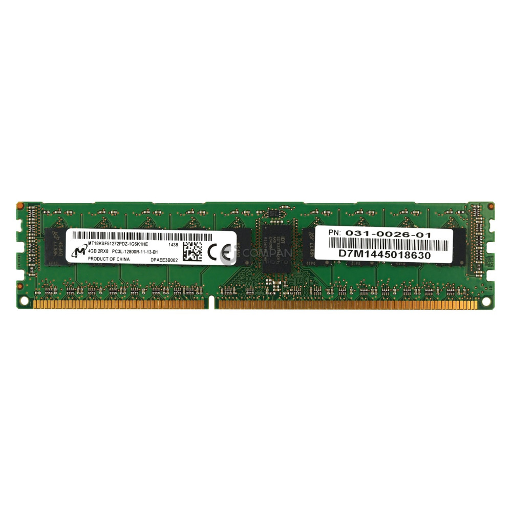 031-0026-01 EMC MEMORY 4GB PC3 DDR3 12800R 1666MHZ MT18KSF51272PDZ-1G6K1