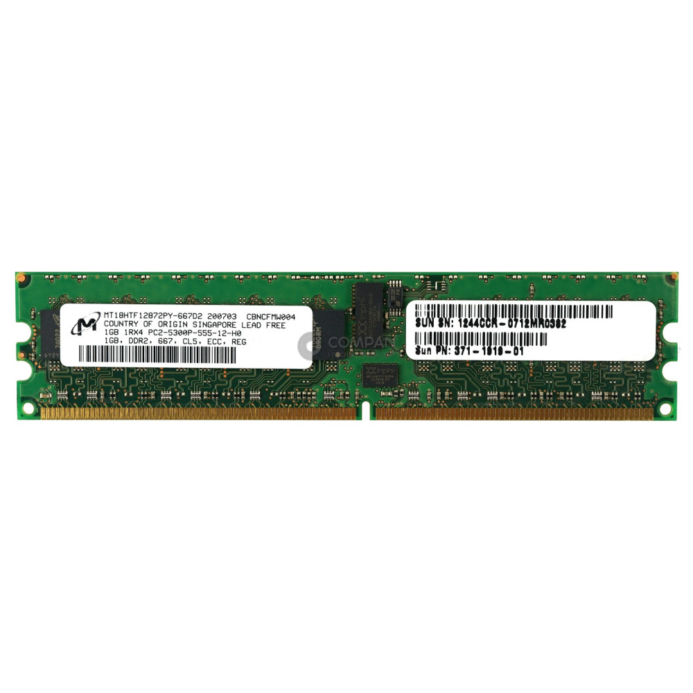 371-1919-01 SUN MEMORY 1GB 1RX4 PC2-5300P DDR2 MT18HTF12872PY-667D2
