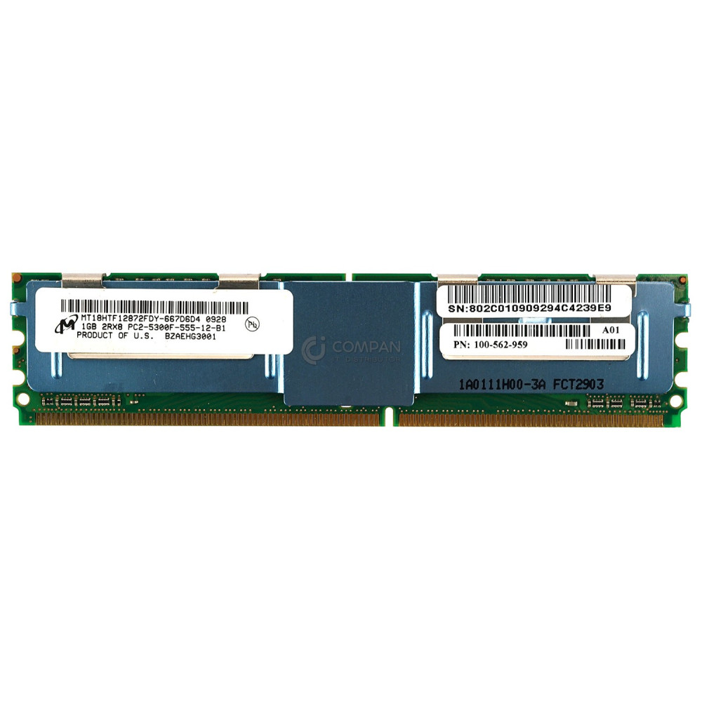 100-562-959 EMC MEMORY 1GB 2RX8 PC2-5300F DDR2 FBDIMM ECC MT18HTF12872FDY-667D6D4