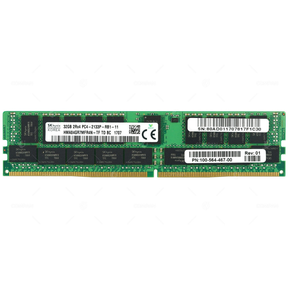 100-564-467-00 EMC DDR4 32GB 2RX4 PC4-17000 2133MHZ RDIMM CL15 FOR EMC DD9300