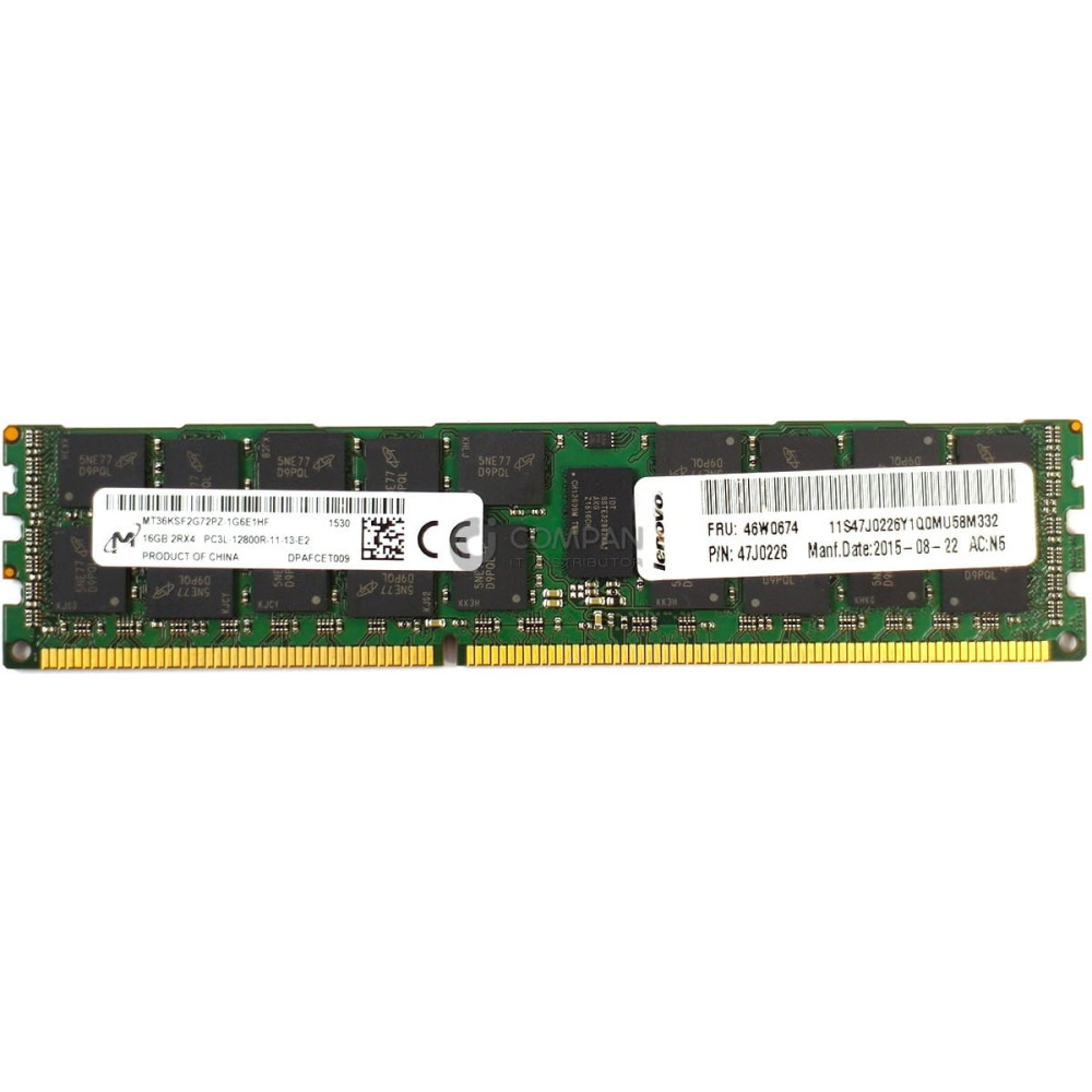 46W0674 IBM DDR3 16GB 2RX4 PC3L-12800 1600MHZ CAS 11-11-11 RDIMM