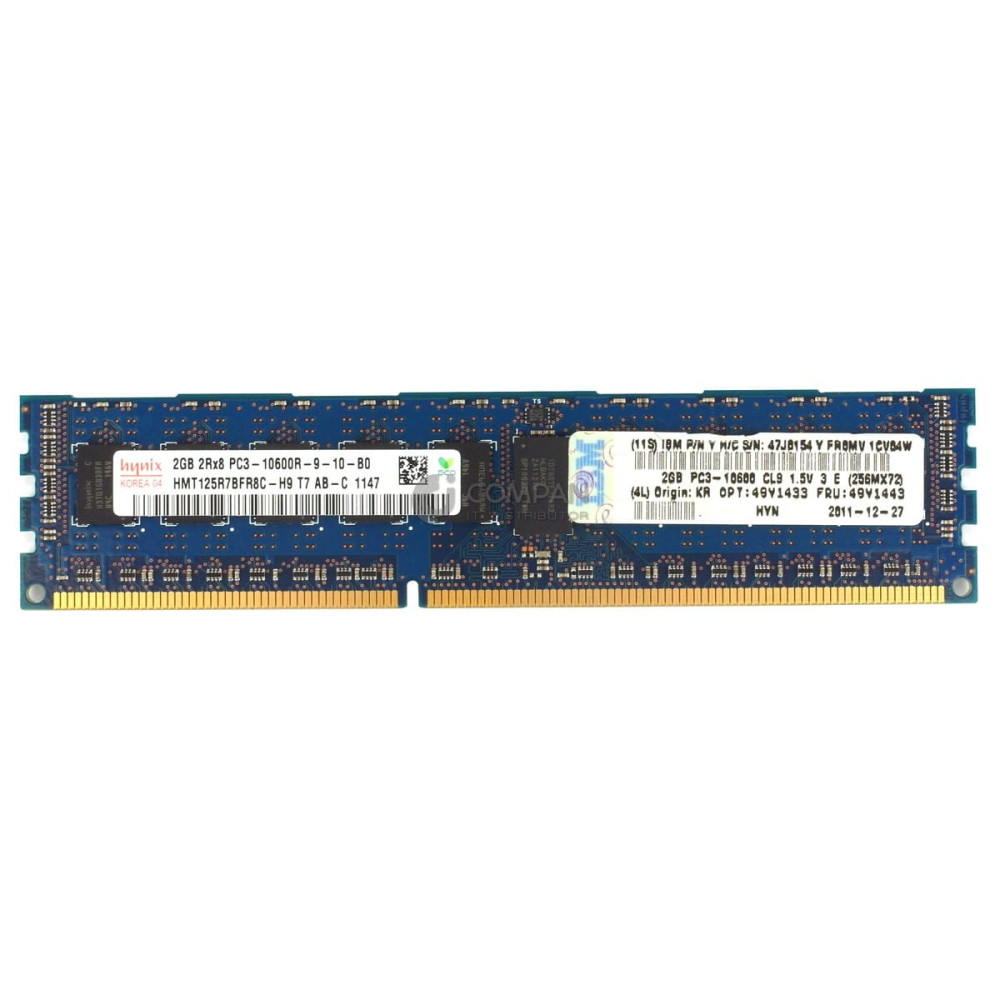 49Y1443 IBM DDR3 2GB 2RX8 PC3-10600 1333MHZ RDIMM