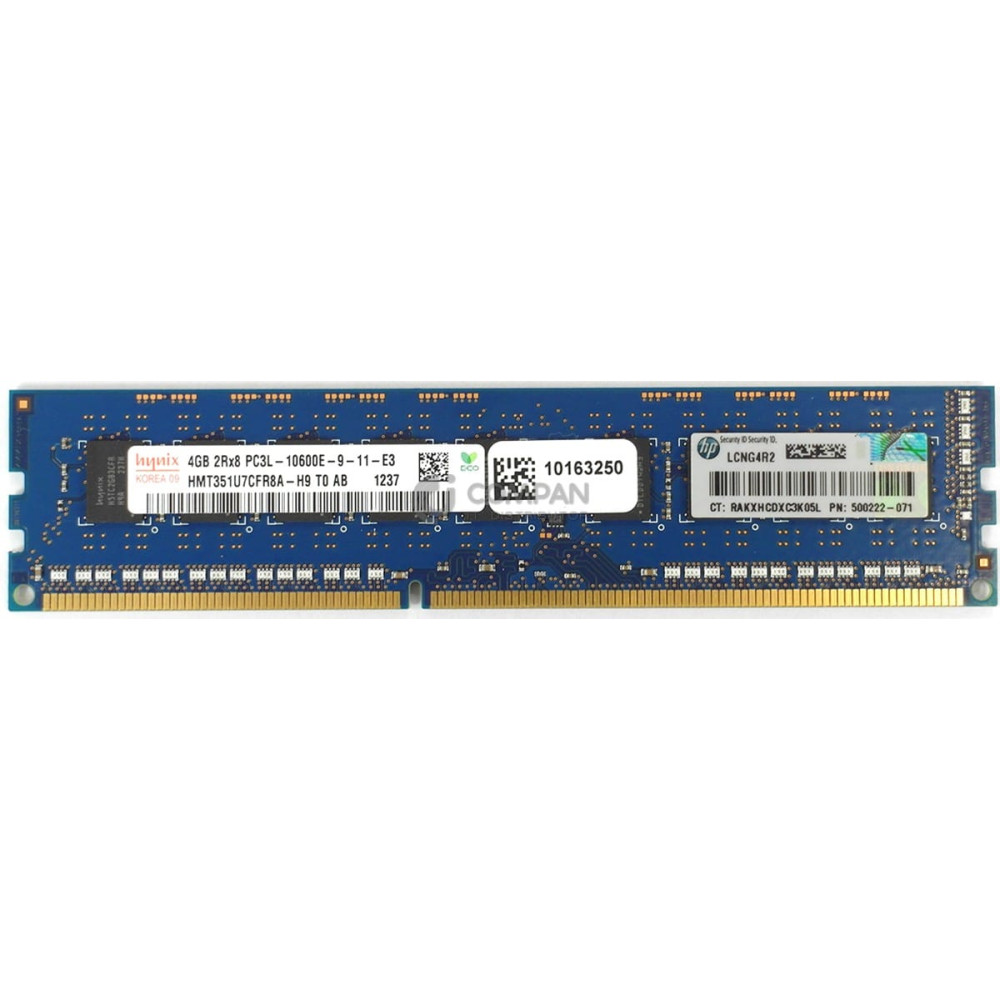 500222-071 HP 4GB 2RX8 PC3L 10600 DDR3 1333 MEMORY UDIMM