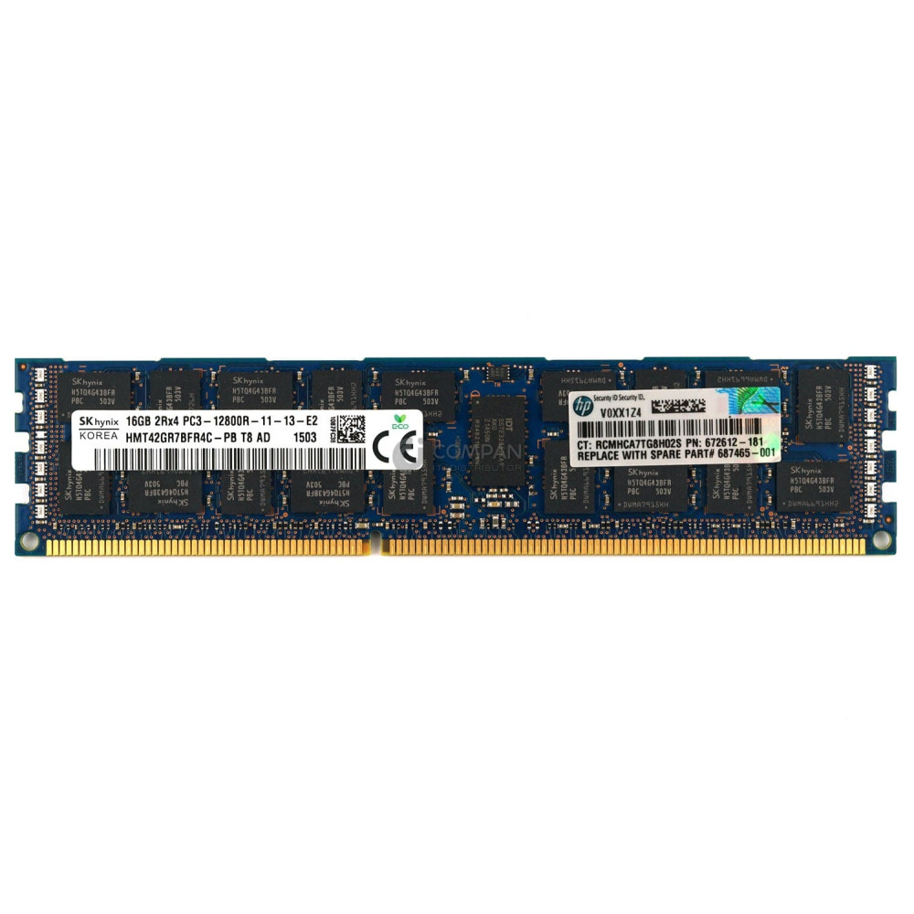 672612-181 HP DDR3 16GB 2RX4 PC3-12800 1866MHZ RDIMM CAS 11-11-11