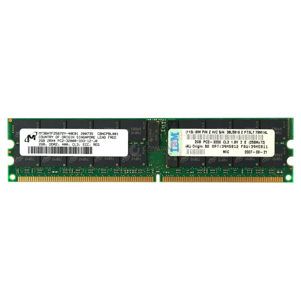39M5811 IBM MEMORY 2GB 2RX4 PC2 3200R DDR2 39M5812
