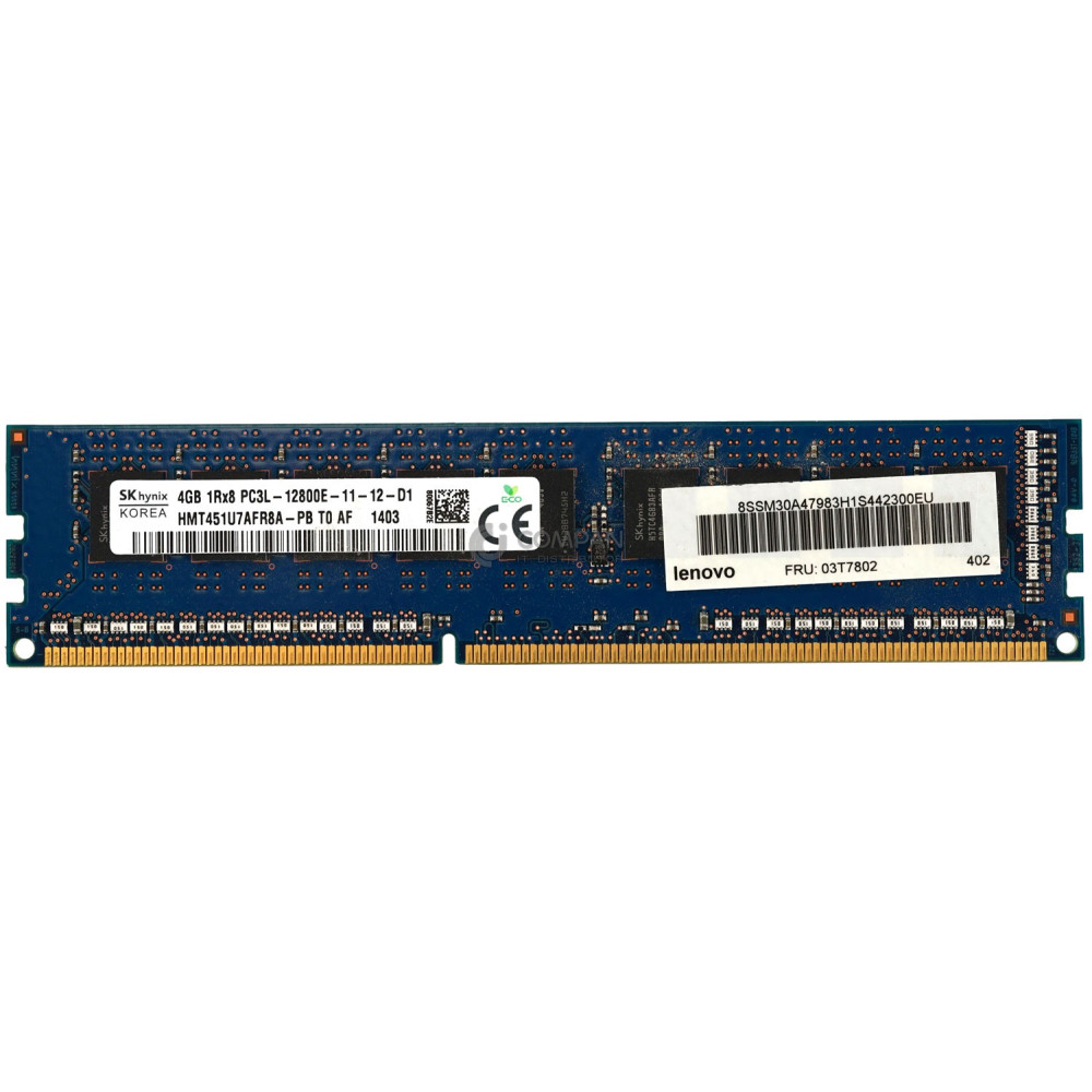 03T7802 LENOVO DDR3 4GB 1RX8 PC3L-12800 1600MHZ UDIMM CAS 11-11-11