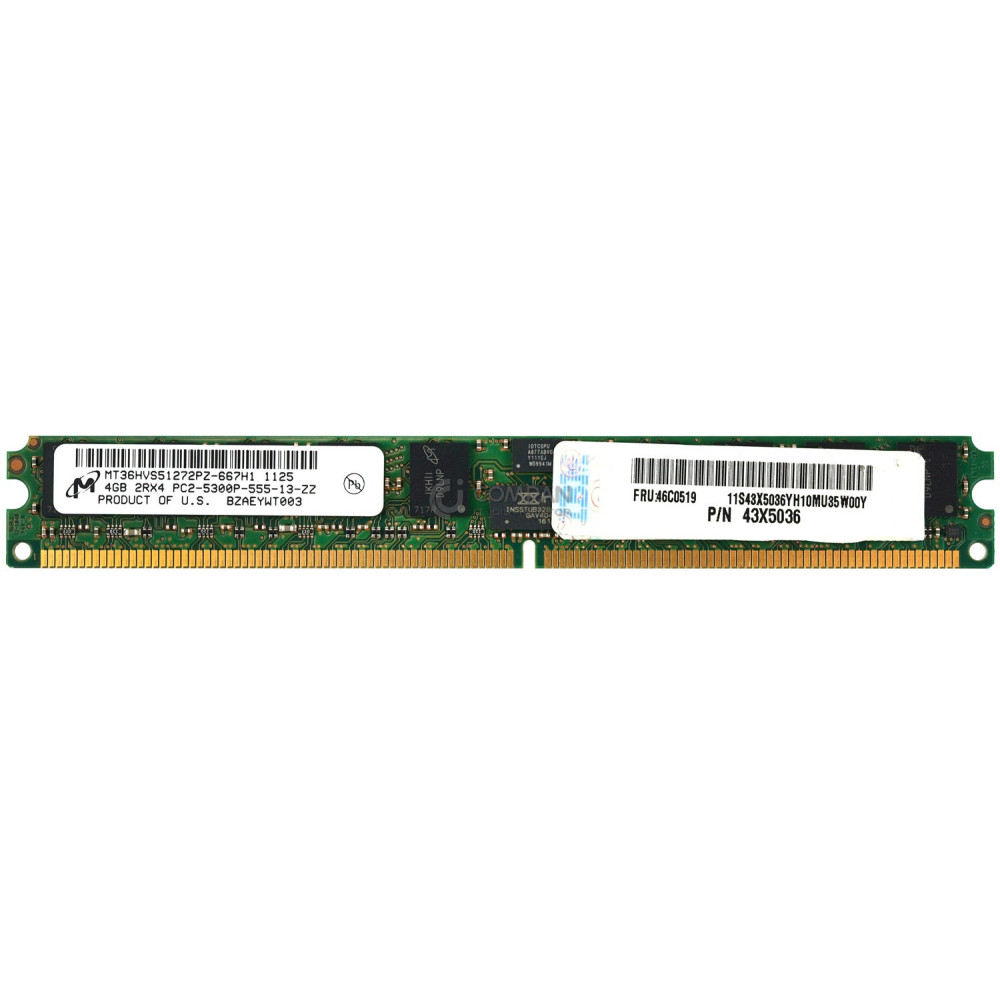 43X5036 IBM 4GB 2RX4 PC2-5300P MEMORY M392T5160QJA-CE6