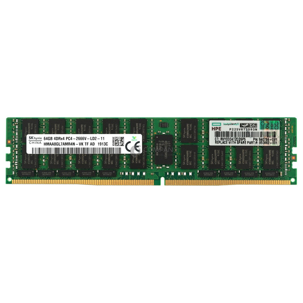 840759-091 HP DDR4 64GB 4DRX4 PC4-21333 2666MHZ LRDIMM