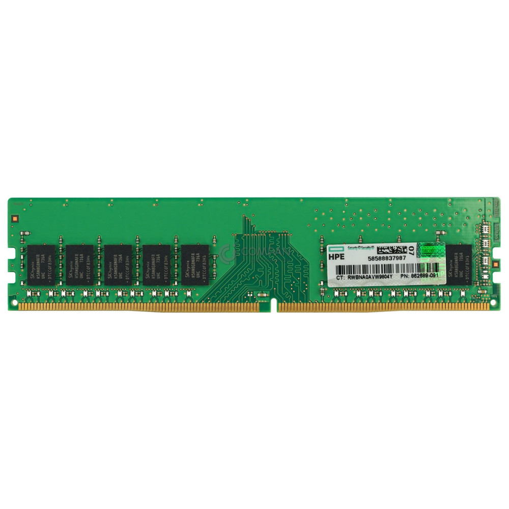 862689-091 HP MEMORY 8GB 1RX8 PC4 2400T DDR4 19200T MTA9ASF1G72AZ-2G3B1, HMA81GU7AFR8N-UH
