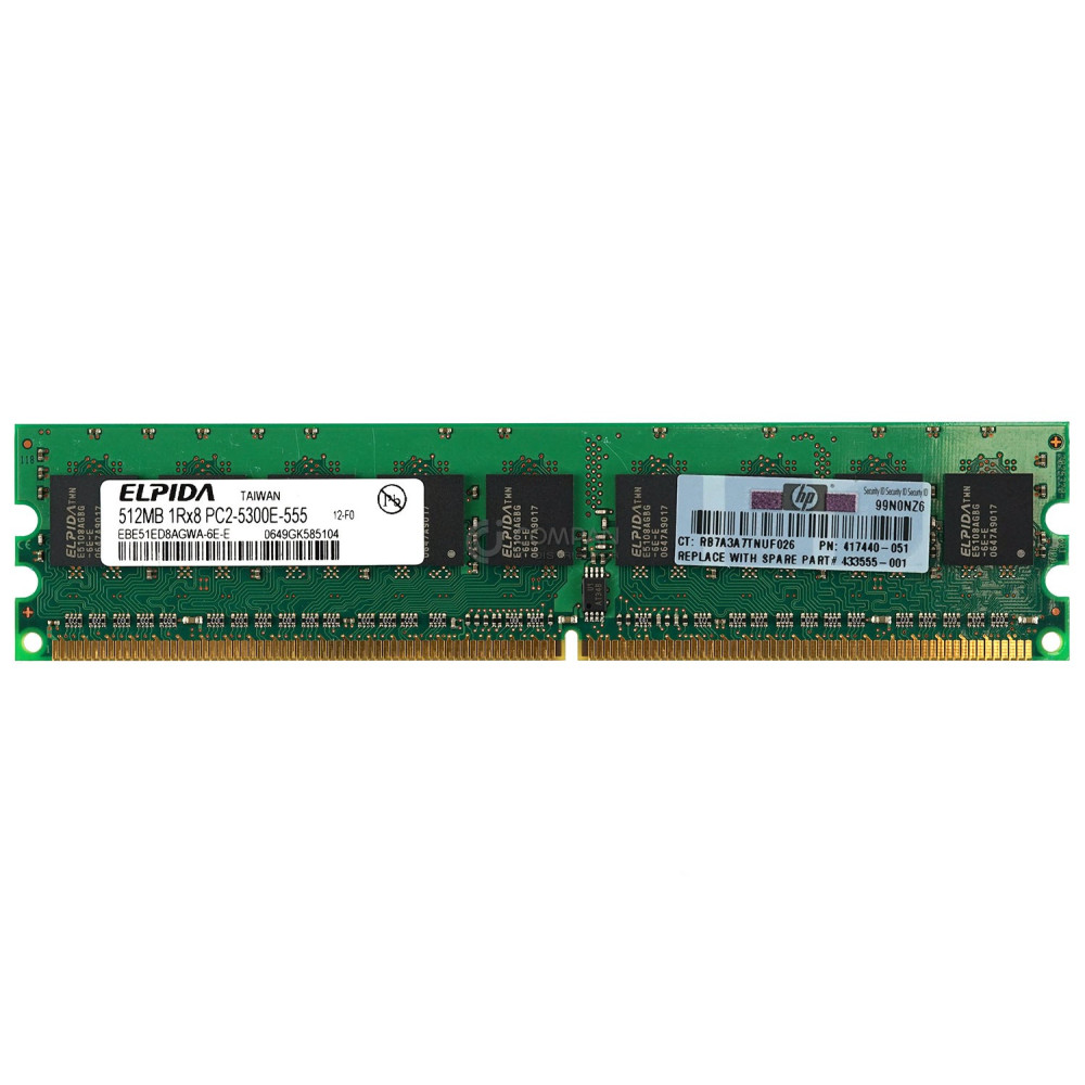 417440-051 HP 512MB 1RX8 PC2-5300E DDR2-666MHZ MEMORY -
