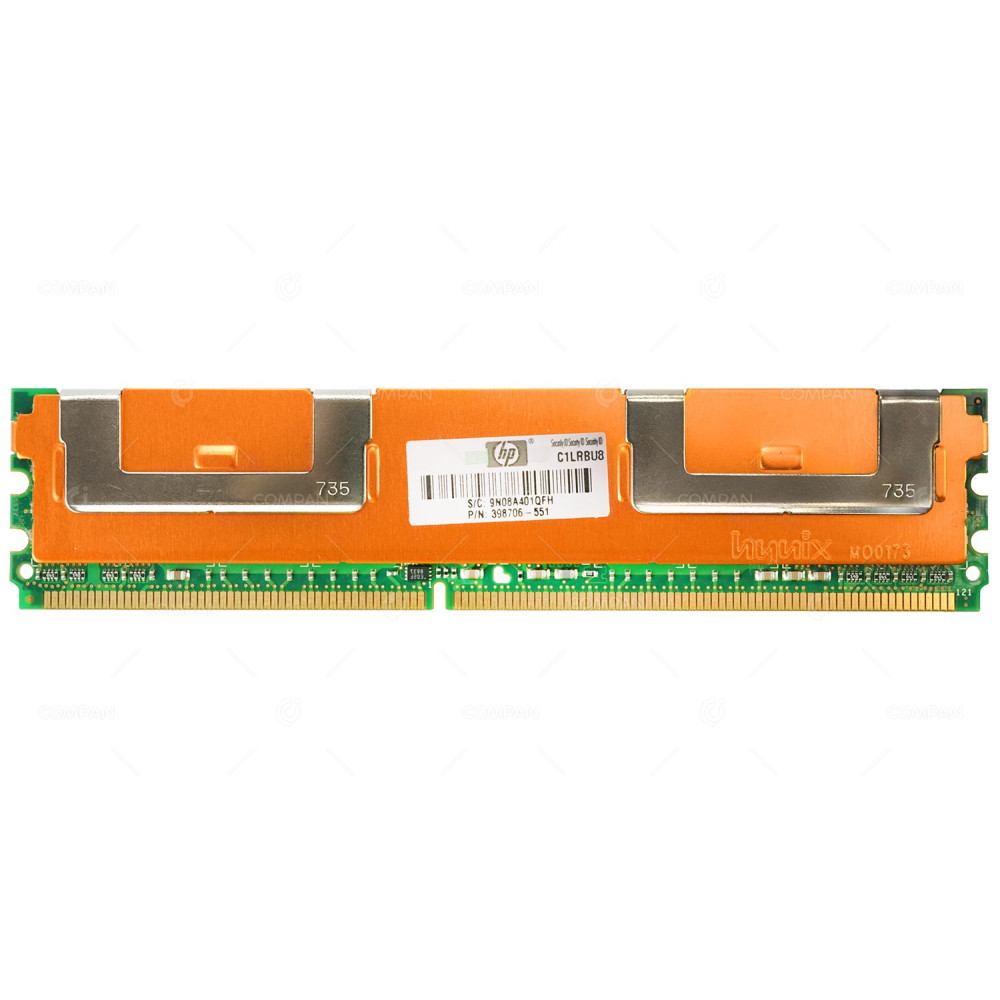 398706-551 HP MEMORY 1GB 2RX8 PC2-5300F DDR2