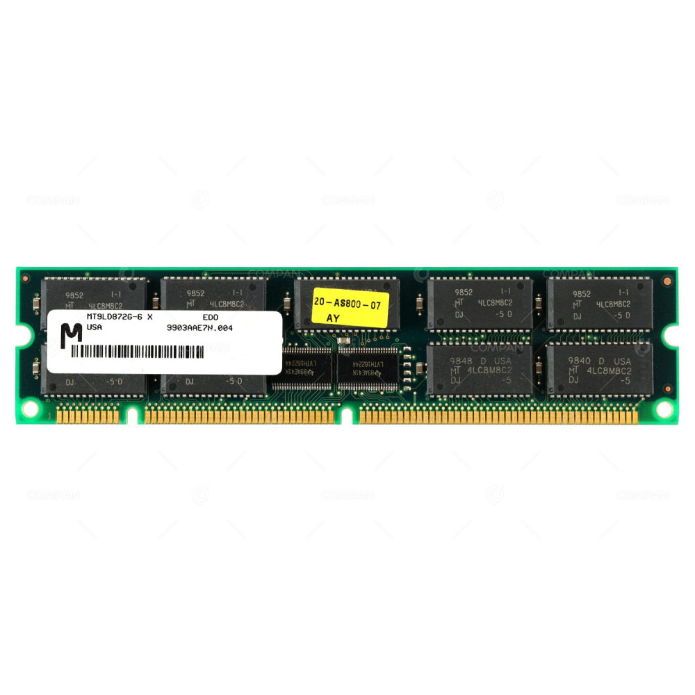 20-AS800-07 HP MEMORY MODULE 64MB 60NS 8MX72 EDO 4K 3.3V EC DIMM DUAL INLINE MT9LD872G-6, 9903AAE7N.004