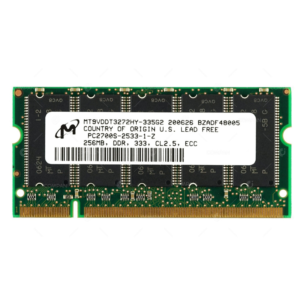 MT9VDDT3272HY-335G2 MICRON MEMORY 256MB DDR-333 PC2700E SODIMM DDR1 -