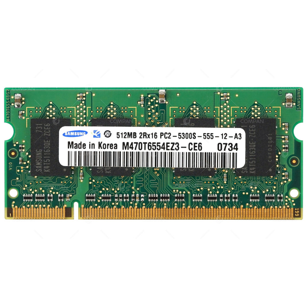 40Y8402 IBM LENOVO MEMORY 512MB 2RX16 PC2 5300S 667MHZ 200 PIN CL5 SODIMM NON ECC UDIMM DDR2 FOR LAPTOP M470T6554EZ3-CE6