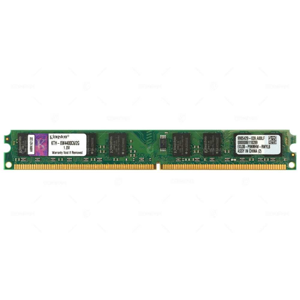 KTH-XW4400C6-2G KINGSTON MEMORY 2GB PC2 6400U UDIMM DDR2 KTH-XW4400C6/2G, 9905429-039.A00LF