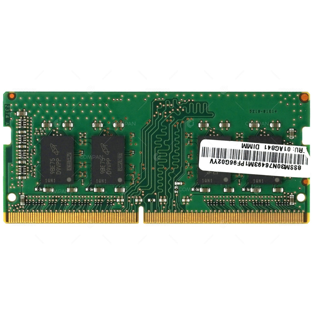 01AG841 LENOVO MEMORY 8GB 1RX8 PC4 2666V DDR4 21300V 266 PIN SO-DIMM UDIMM NON ECC FOR THINKPAD