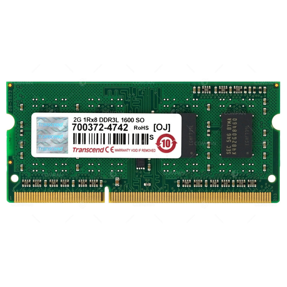 700372-4742 TRANSCEND MEMORY 2GB 1RX8 DDR3L 1600 SO DIMM PC3 FOR  CELVIN NAS Q905 -