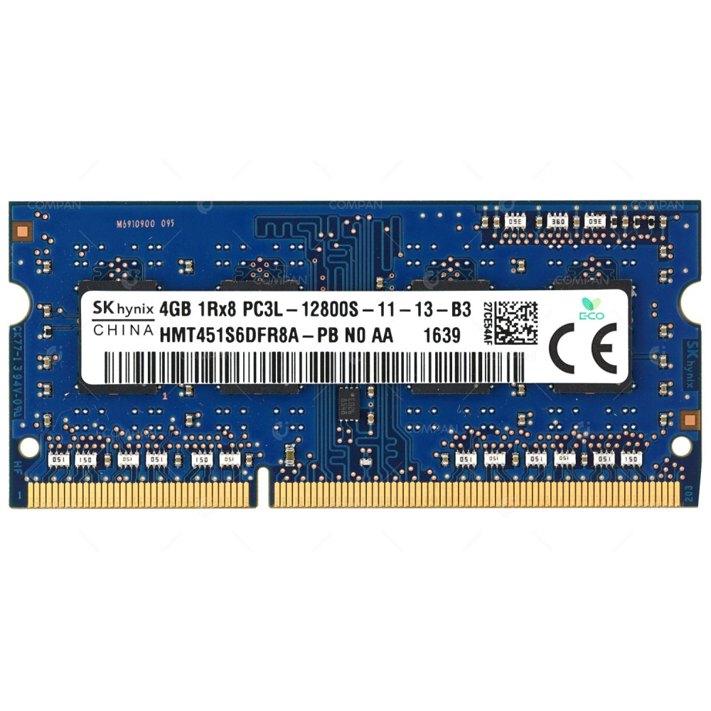 HMT451S6DFR8A-PB HYNIX MEMORY 4GB 1RX8 PC3L 12800S 204 PIN UNBUFFERED CL11 NON ECC SO-DIMM -
