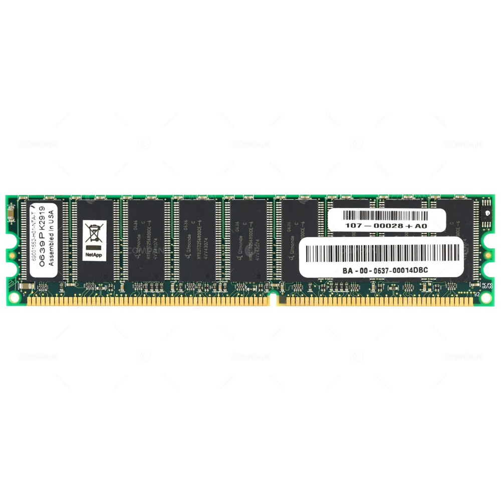 107-00028 NETAPP MEMORY 512MB PC 3200 DDR-400MHZ ECC UNBFFERED CL3 184 PIN DIMM -