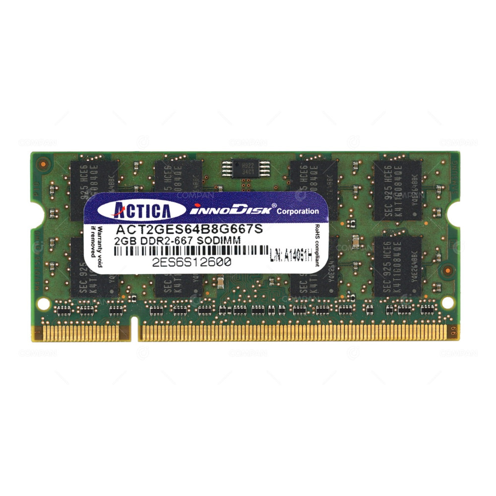 ACT2GES64B8G667S ACTICA INNODISK 2GB PC2 5300 667MHZ CL5 200 PIN 1.8V NON ECC UNBUFFERED SO-DIMM FOR LAPTOP -