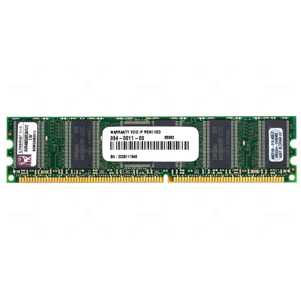 KVR400S8R3A-512 KINGSTON DDR 512MB 1RX8 PC-3200 400MHZ CAS 3-3-3 RDIMM