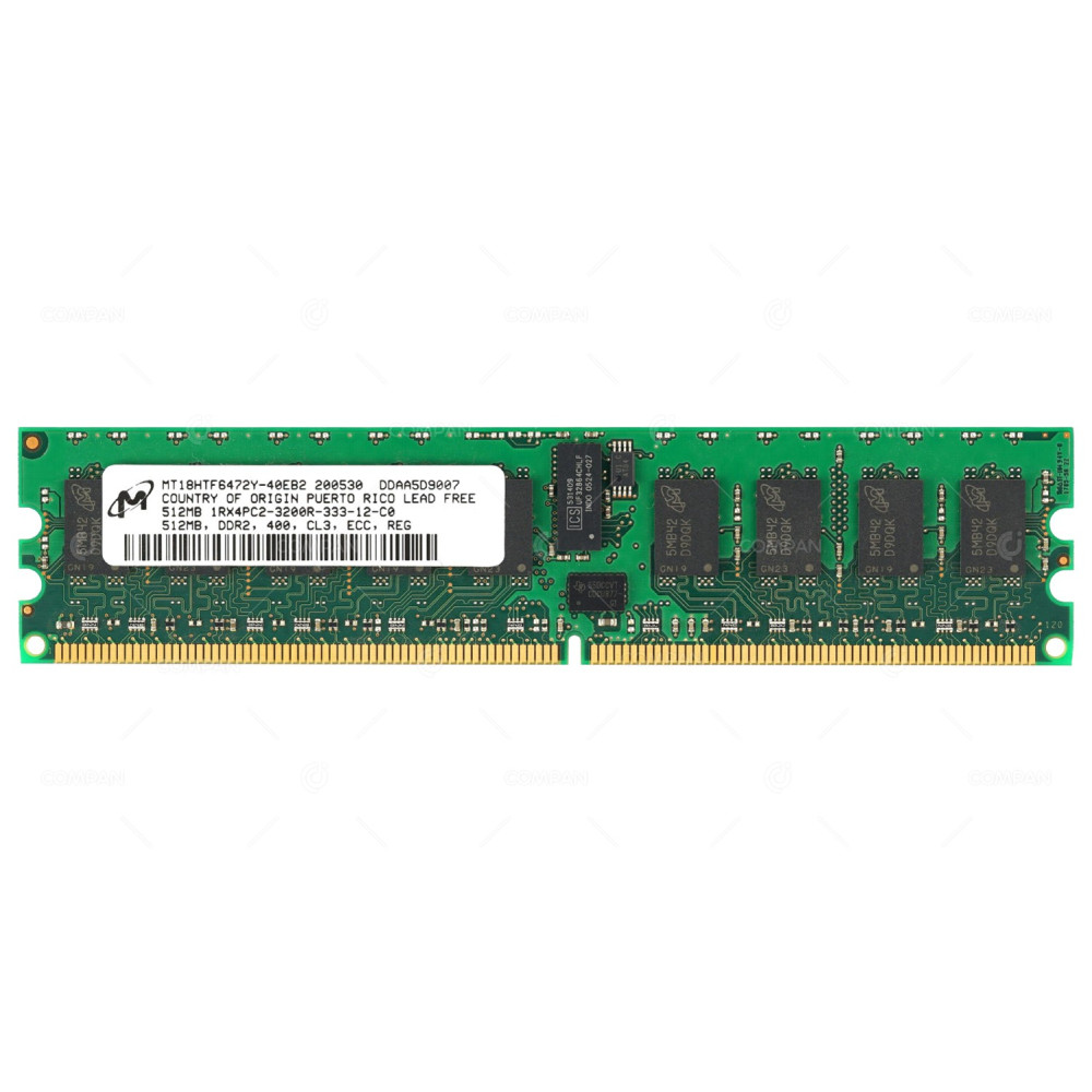 MT18HTF6472Y-40EB2 MICRON MEMORY 512MB 1RX4 PC2 3200R 400MHZ CL3 ECC RDIMM DDR2 -