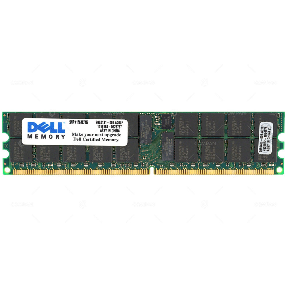 SNPX1564C-4G  DELL MEMORY 4GB 400MHz 2Rx4 PC2-3200R DDR2