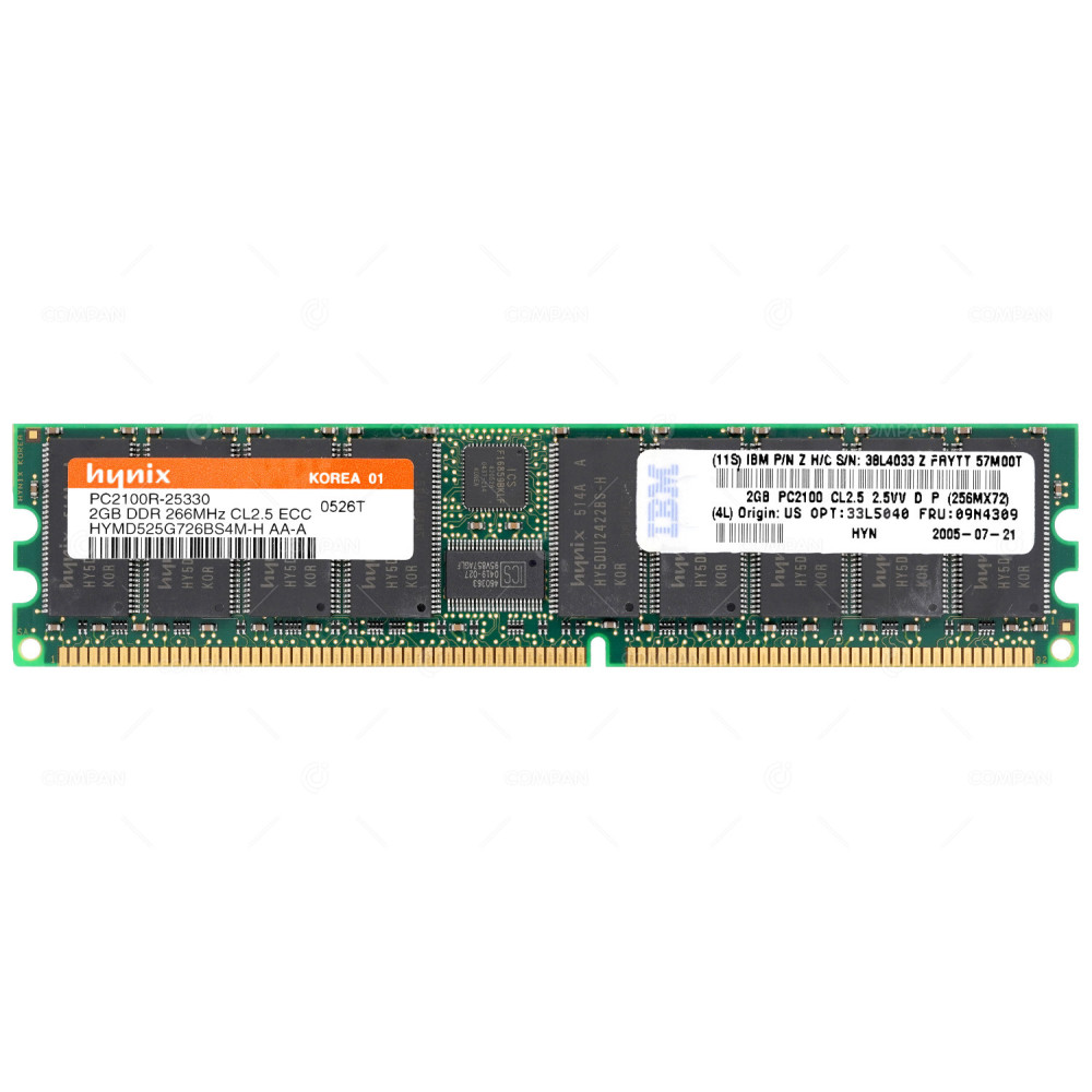 09N4309 IBM DDR 2GB PC-2100 266MHZ