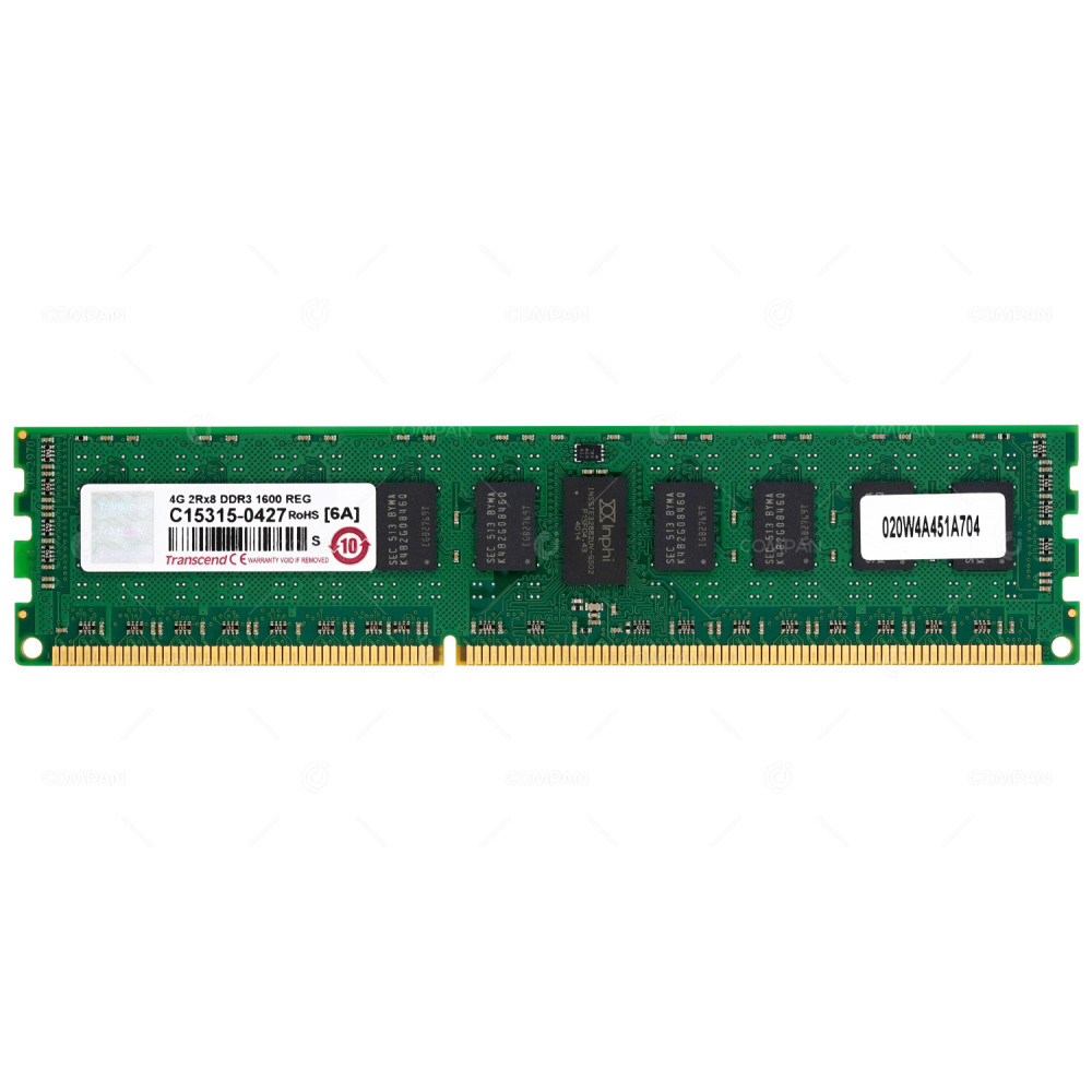 020W4A451A704 CHECKPOINT TRANSCEND 4G 2RX8 DDR3 1600 ECC REG SERVER MEMORY -