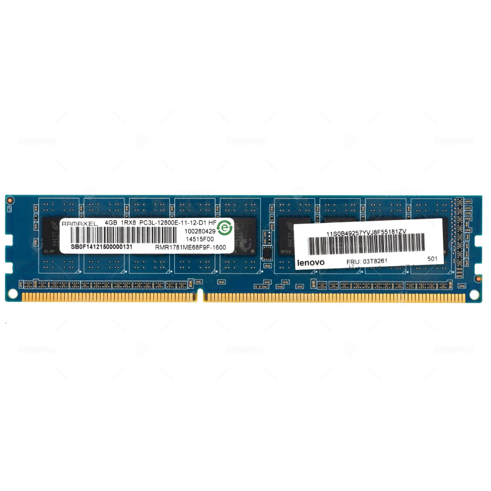 03T8261 IBM MEMORY 4GB 1RX8 PC3L 12800E DDR3 0B49257, RMR1781ME68F9F-1600