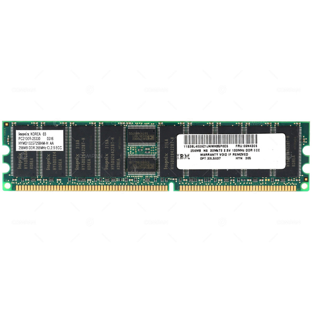 09N4306 IBM MEMORY 256MB PC2100R DDR1 33L5037
