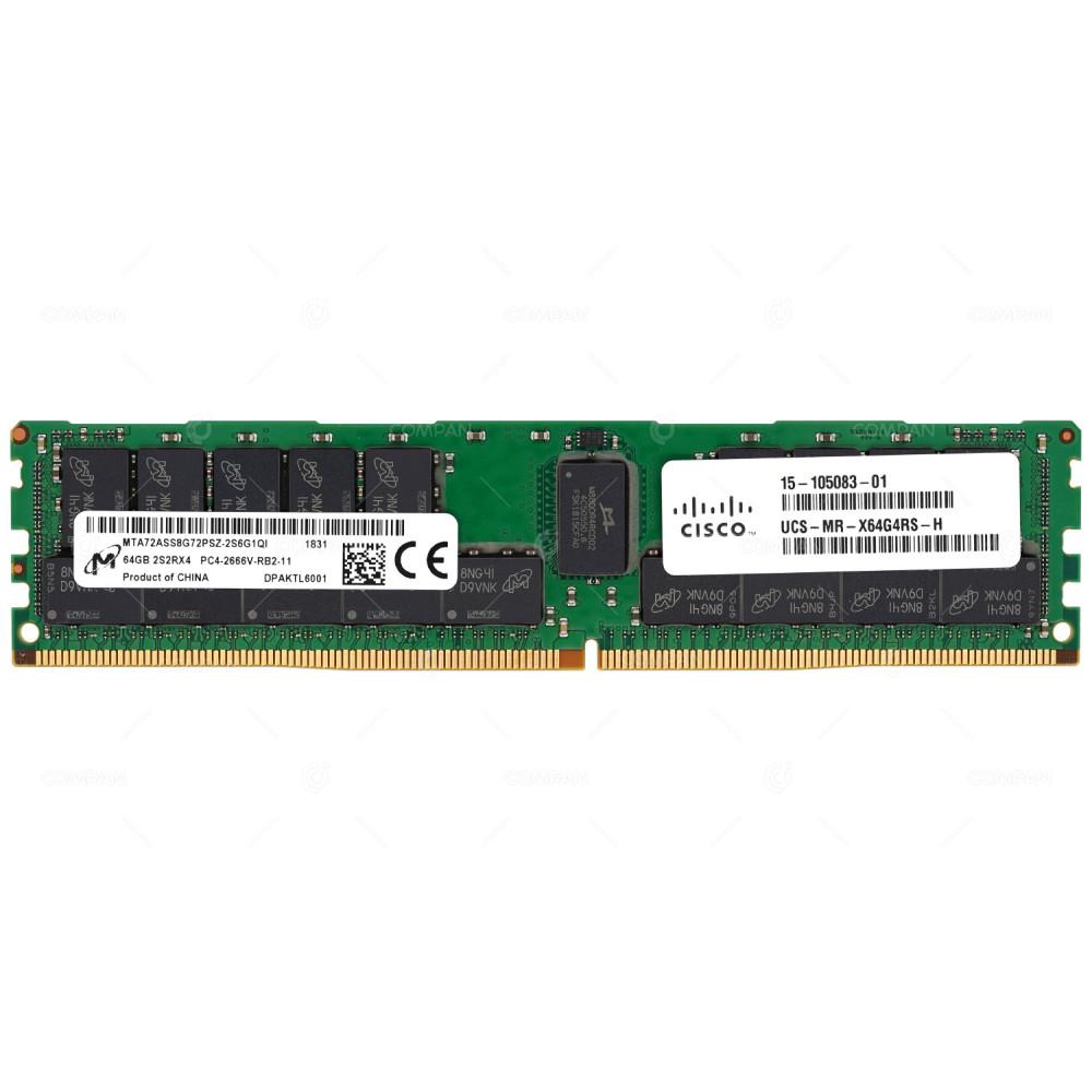 15-105083-01 CISCO DDR4 64GB 2S2RX4 PC4-21333 2666MHZ RDIMM CAS 19-19-19