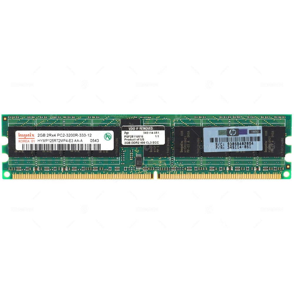 345114-051 HP MEMORY 2GB 2RX4 PC2 3200R DDR2 375004-B21, HYMP125R72MP4-E3